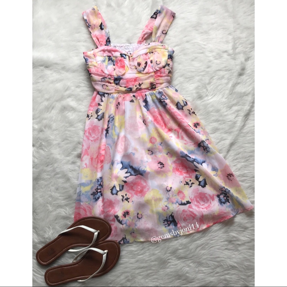 Candies Pink Floral Water Color Dress
